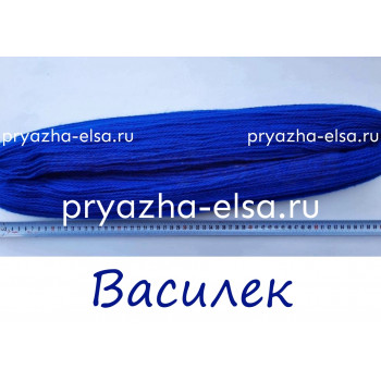 Ворсовая пряжа в пасмах двухслойная цвет Василек. Цена за 1 кг. 460 рублей