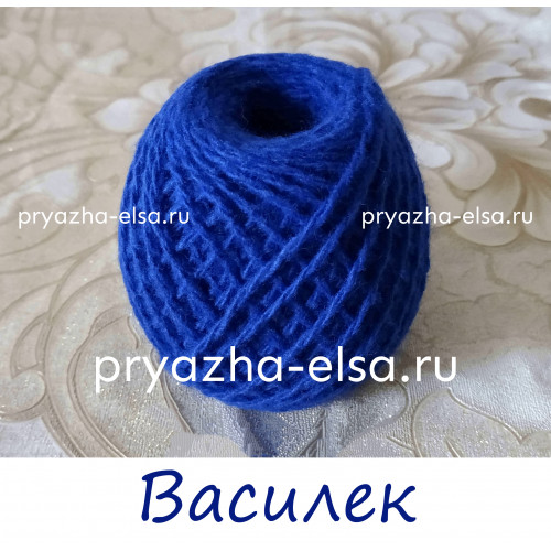 Акриловая пряжа в клубках по 40-45 грамм, цвет Василек. Цена за упаковку из 10 клубков.